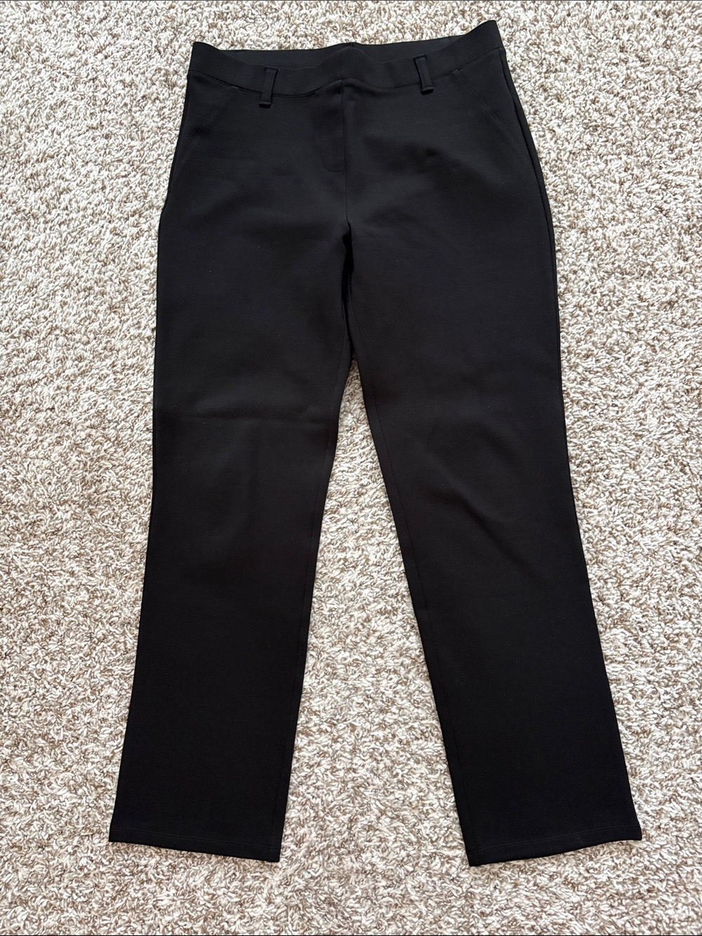 Quince Black Mid-Rise Knit Pants